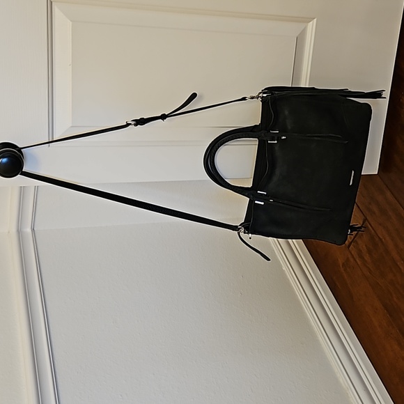 Rebecca Minkoff Gray Soft Suede Fringe Handbag w/ Crossbody Shoulder Strap - Picture 7 of 16